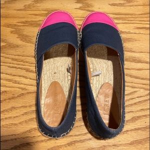 J Crew Women’s Size 8.5 Navy & Hot Pink canvas slip on